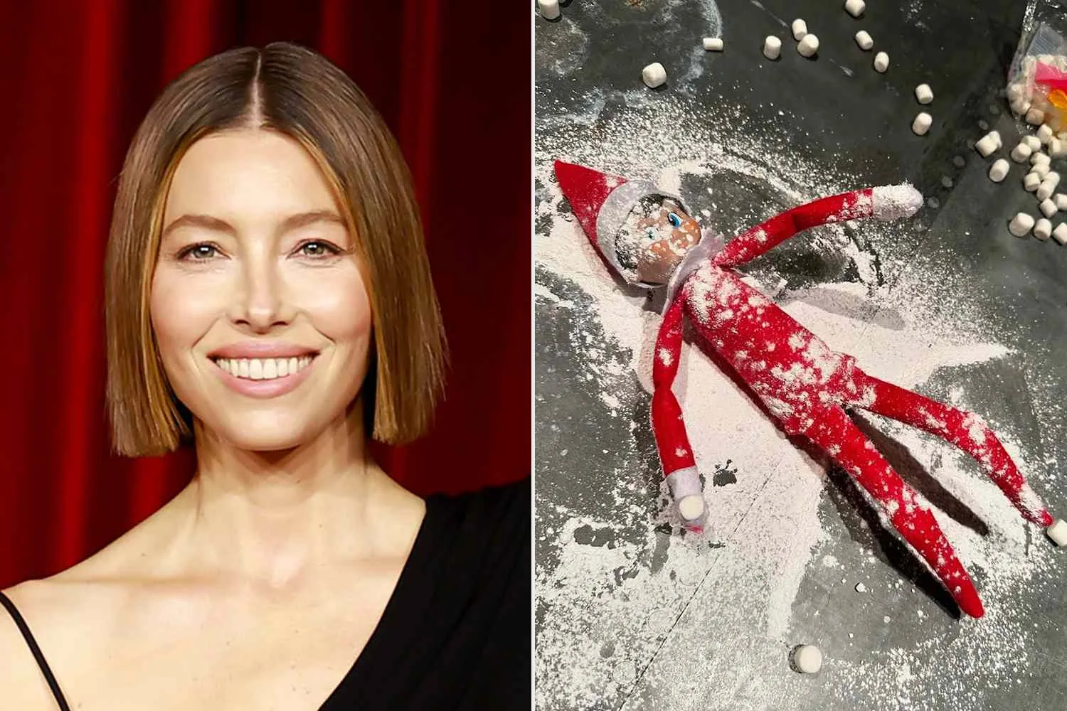 Justin Timberlake and Jessica Biel Celebrate Christmas with Playful ‘Elf on the Shelf’ Displays