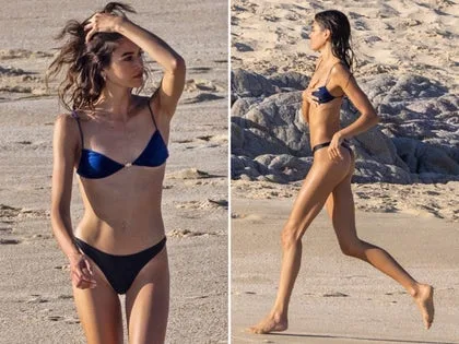 Kaia Gerber Stuns in Tiny Blue Bikini During Family Vacation in Cabo