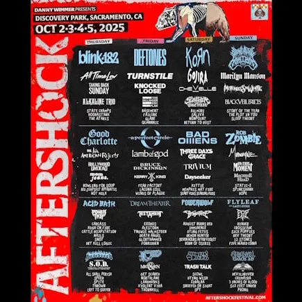 2025 Aftershock Festival Lineup Features Major Rock Bands Including Blink-182
